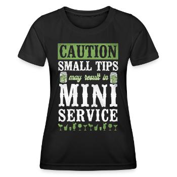 Bartender Mixologist Caution Small - Frauen Funktions-T-Shirt - Schwarz - Vorne - AI Model Female 172 light (172cm)