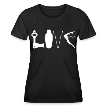 Bartender Mixologist Love - Women's Functional T-Shirt - black - Front - AI Model Female 172 light (172cm)