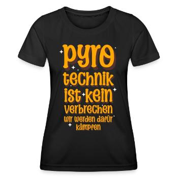 La pyrotechnie n’est pas un crime - Meme Spruch - T-shirt sport Femme - noir - Devant - AI Model Female 172 light (172cm)