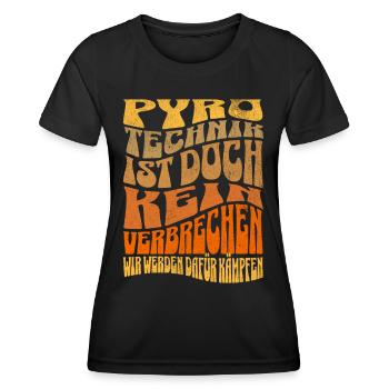La pyrotechnie n’est pas un crime - Meme Spruch - T-shirt sport Femme - noir - Devant - AI Model Female 172 light (172cm)