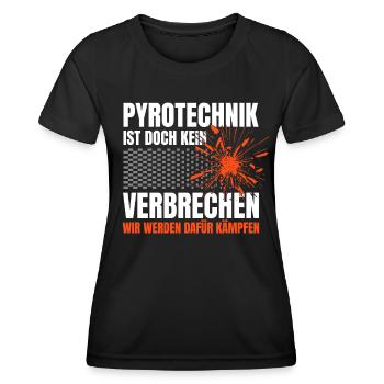 La pyrotechnie n’est pas un crime - Meme Spruch - T-shirt sport Femme - noir - Devant - AI Model Female 172 light (172cm)