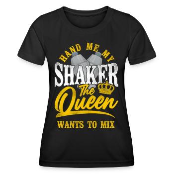 Bartender Mixologist Queen Hand Me - Frauen Funktions-T-Shirt - Schwarz - Vorne - AI Model Female 172 light (172cm)