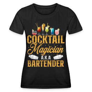 Bartender Mixologist Cocktail - Frauen Funktions-T-Shirt - Schwarz - Vorne - AI Model Female 172 light (172cm)