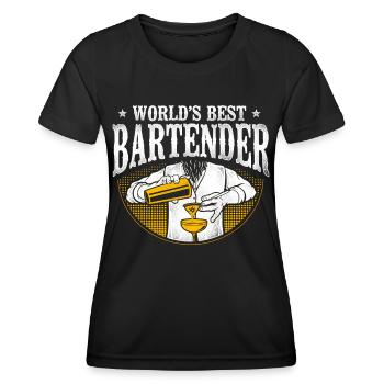 Bartender Mixologist World's Best - Women's Functional T-Shirt - black - Front - AI Model Female 172 light (172cm)