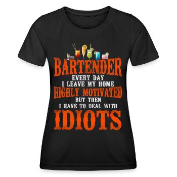 Bartender Mixologist Bartender - Women's Functional T-Shirt - black - Front - AI Model Female 172 light (172cm)