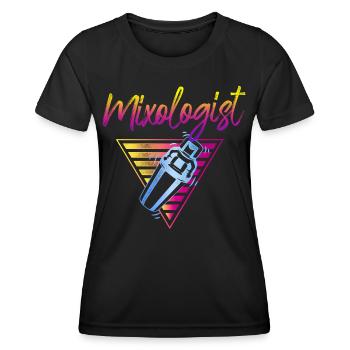 Bartender Mixologist 80s 90s Retro - Frauen Funktions-T-Shirt - Schwarz - Vorne - AI Model Female 172 light (172cm)
