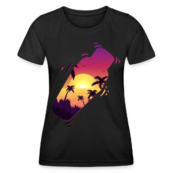 Bartender Mixologist Shaker Sunset - Frauen Funktions-T-Shirt - Schwarz - Vorne - AI Model Female 172 light (172cm)