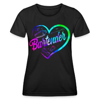 Bartender Mixologist Heart - Frauen Funktions-T-Shirt - Schwarz - Vorne - AI Model Female 172 light (172cm)