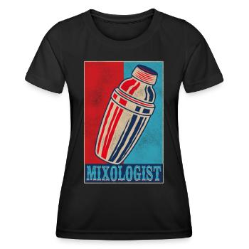 Barman Mixologue Rétro Vintage - T-shirt sport Femme - noir - Devant - AI Model Female 172 light (172cm)
