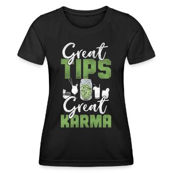 Bartender Mixologist Great Tips - Women's Functional T-Shirt - black - Front - AI Model Female 172 light (172cm)