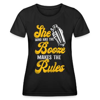 Barman Mixologue Celle qui a - T-shirt sport Femme - noir - Devant - AI Model Female 172 light (172cm)