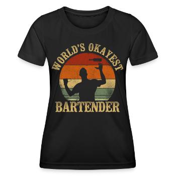 Bartender Mixologist World's - Frauen Funktions-T-Shirt - Schwarz - Vorne - AI Model Female 172 light (172cm)