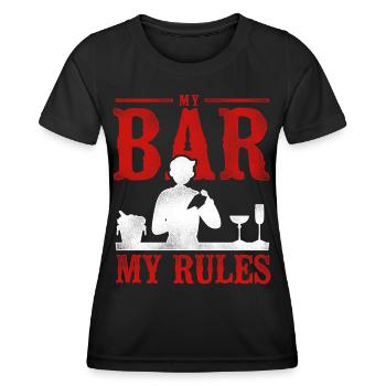Bartender Mixologist My Bar My - Women's Functional T-Shirt - black - Front - AI Model Female 172 light (172cm)
