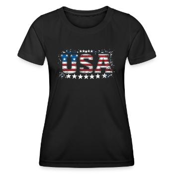 UAS American Pride Stars & Stripes - Women's Functional T-Shirt - black - Front - AI Model Female 172 light (172cm)
