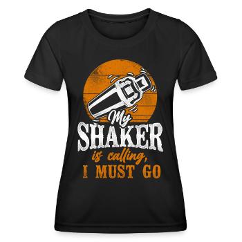 Bartender Mixologist My Shaker Is - Women's Functional T-Shirt - black - Front - AI Model Female 172 light (172cm)