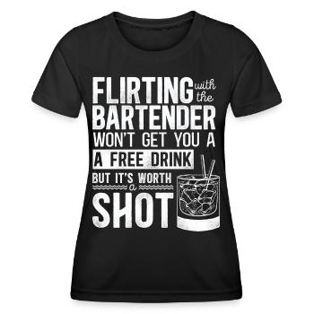 Bartender Mixologist Flirting With - Women's Functional T-Shirt - black - Front - AI Model Female 172 light (172cm)