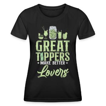Bartender Mixologist Great Tippers - Frauen Funktions-T-Shirt - Schwarz - Vorne - AI Model Female 172 light (172cm)