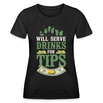 Bartender Mixologist Will Serve - Women's Functional T-Shirt - black - Front - AI Model Female 172 light (172cm)