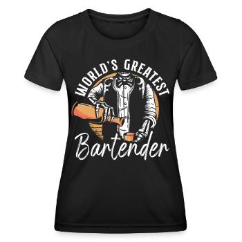 Bartender Mixologist World's - Frauen Funktions-T-Shirt - Schwarz - Vorne - AI Model Female 172 light (172cm)