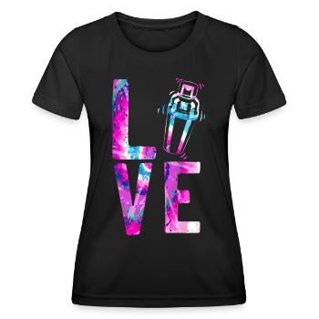 Bartender Mixologist Watercolor - Frauen Funktions-T-Shirt - Schwarz - Vorne - AI Model Female 172 light (172cm)