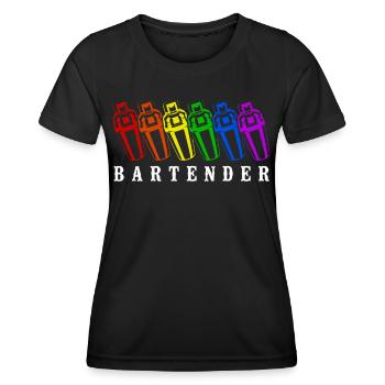 Bartender Mixologist Rainbow - Women's Functional T-Shirt - black - Front - AI Model Female 172 light (172cm)