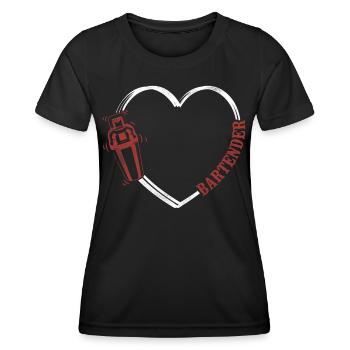Bartender Mixologist Heart - Women's Functional T-Shirt - black - Front - AI Model Female 172 light (172cm)
