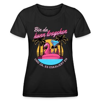 'I'm there can start' Flamingo Girls' Night Out - Women's Functional T-Shirt - black - Front - AI Model Female 172 light (172cm)