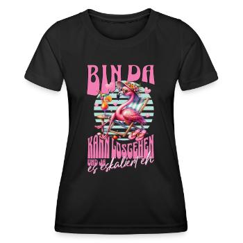 Flamingo 'I’m there can go' pour les célébrations - T-shirt sport Femme - noir - Devant - AI Model Female 172 light (172cm)