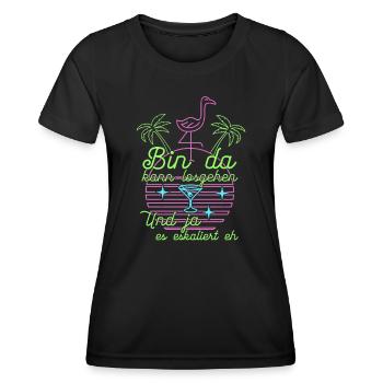 Flamingo 'I'm there can start' Saying Girls' Night Out - Women's Functional T-Shirt - black - Front - AI Model Female 172 light (172cm)