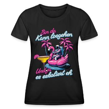 Women Funny 'I'm Here You Can Go' Flamingo - Women's Functional T-Shirt - black - Front - AI Model Female 172 light (172cm)