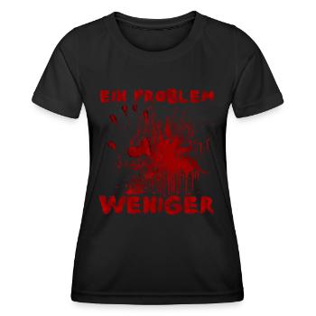 Un problème de moins - Drôle de dicton d’Halloween - T-shirt sport Femme - noir - Devant - AI Model Female 172 light (172cm)