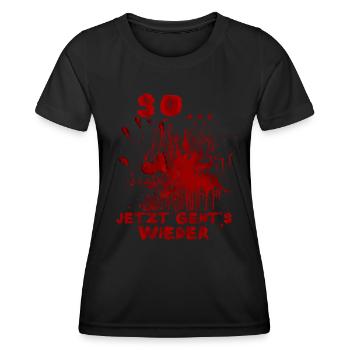 So, here we go again Funny Halloween Saying - Women's Functional T-Shirt - black - Front - AI Model Female 172 light (172cm)