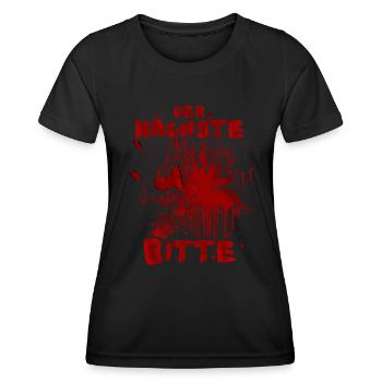 Suivant S’il vous plaît - Drôle de dicton d’Halloween - T-shirt sport Femme - noir - Devant - AI Model Female 172 light (172cm)
