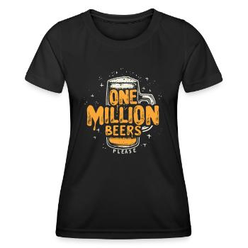 Un million de bières s’il vous plaît Design masculin humoristique - T-shirt sport Femme - noir - Devant - AI Model Female 172 light (172cm)