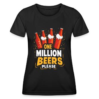 Un million de bières s’il vous plaît - Dicton drôle d’hommes - T-shirt sport Femme - noir - Devant - AI Model Female 172 light (172cm)