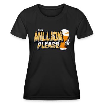 Un million de bières s’il vous plaît - Beer Lover Saying - T-shirt sport Femme - noir - Devant - AI Model Female 172 light (172cm)