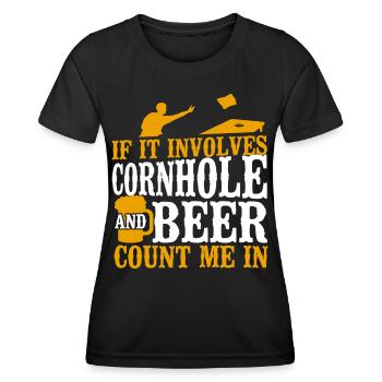 Joueur de sac de haricots de l’équipe Cornhole - T-shirt sport Femme - noir - Devant - AI Model Female 172 light (172cm)