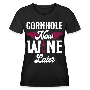 Joueur de sac de haricots de l’équipe Cornhole - T-shirt sport Femme - noir - Devant - AI Model Female 172 light (172cm)