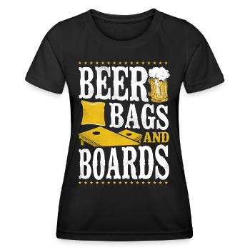 Joueur de sac de haricots de l’équipe Cornhole - T-shirt sport Femme - noir - Devant - AI Model Female 172 light (172cm)