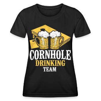 Joueur de sac de haricots de l’équipe Cornhole - T-shirt sport Femme - noir - Devant - AI Model Female 172 light (172cm)