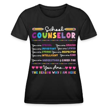 Conseiller scolaire Conseiller scolaire - T-shirt sport Femme - noir - Devant - AI Model Female 172 light (172cm)