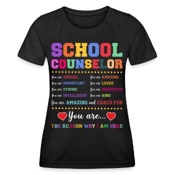 Conseiller scolaire Conseiller scolaire - T-shirt sport Femme - noir - Devant - AI Model Female 172 light (172cm)
