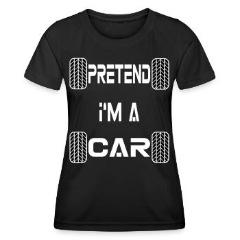 Ich bin ein Auto Kostüm für Halloween - Frauen Funktions-T-Shirt - Schwarz - Vorne - AI Model Female 172 light (172cm)