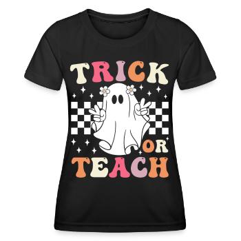 Groovy Trick or Teach Halloween Teacher - T-shirt sport Femme - noir - Devant - AI Model Female 172 light (172cm)