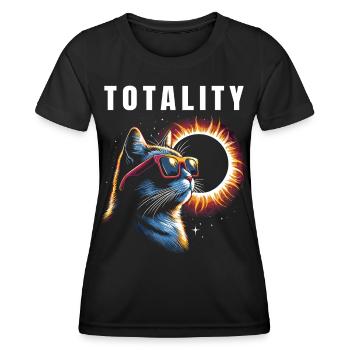 Total Solar Eclipse Totality Cat - Women's Functional T-Shirt - black - Front - AI Model Female 172 light (172cm)
