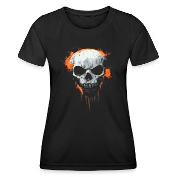 Costume d’Halloween Horreur Crâne menaçant - T-shirt sport Femme - noir - Devant - AI Model Female 172 light (172cm)
