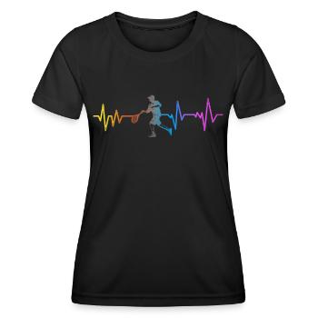 Funny Tennis Player Racket - Frauen Funktions-T-Shirt - Schwarz - Vorne - AI Model Female 172 light (172cm)