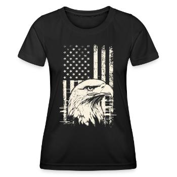 USA Patriot Bald Eagle 4th of July Veterans Day - Women's Functional T-Shirt - black - Front - AI Model Female 172 light (172cm)