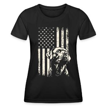 Rottweiler Pride – Veterans Day and 4th of July - Women's Functional T-Shirt - black - Front - AI Model Female 172 light (172cm)
