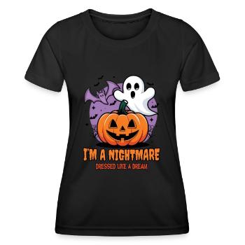 Niedliches Geister Halloween Outfit Damen - Frauen Funktions-T-Shirt - Schwarz - Vorne - AI Model Female 172 light (172cm)